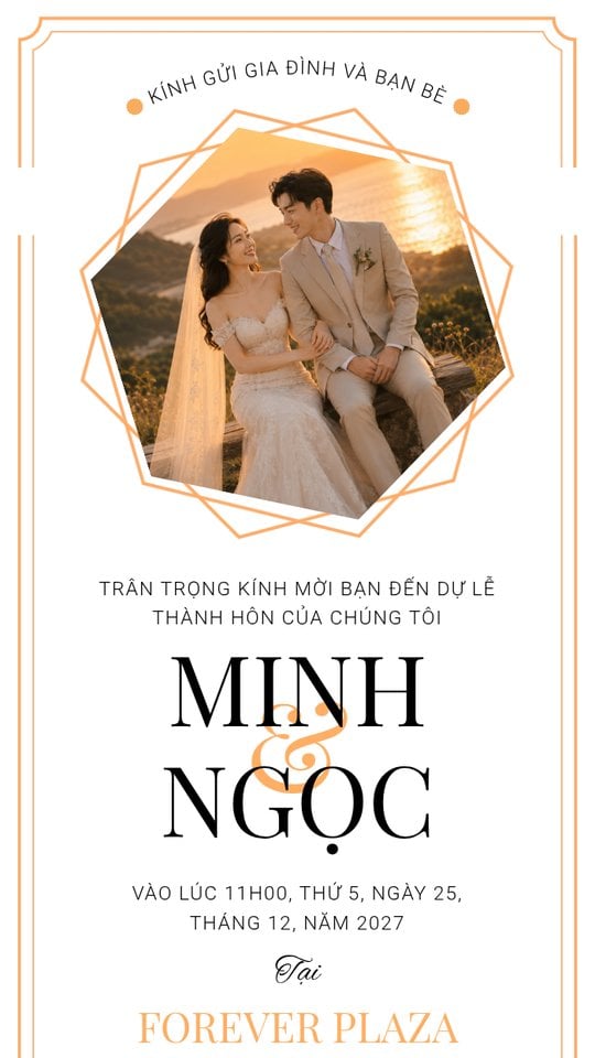 Mẫu thiệp cưới online: Amber Coast