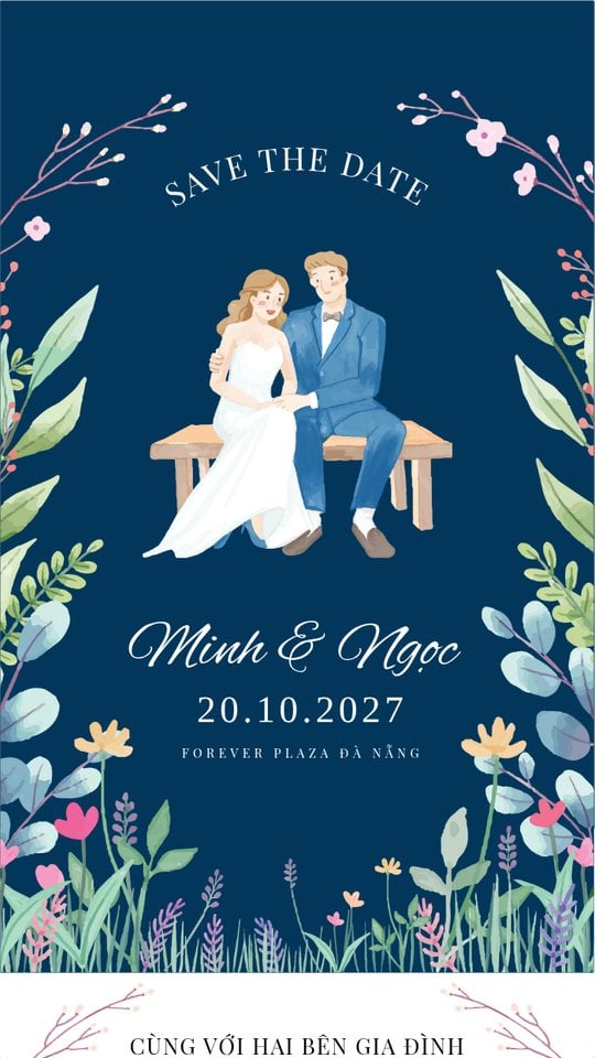 Mẫu thiệp cưới online: Poised Romance