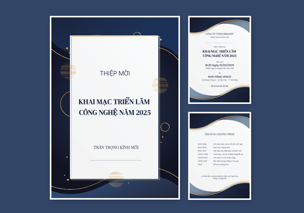 Mẫu thiệp mời sự kiện / dự tiệc Sang Trọng, Thanh Lịch, Hiện Đại 578 | Thiệp mời online | Thiệp mời Sự kiện / Dự tiệc