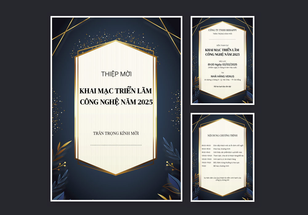 Mẫu thiệp mời sự kiện / dự tiệc Sang Trọng, Thanh Lịch, Hiện Đại 579 | Thiệp mời online | Thiệp mời Sự kiện / Dự tiệc
