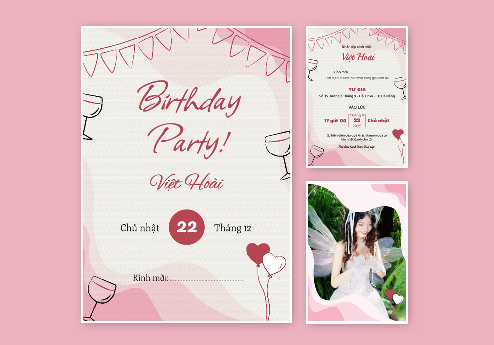 Thiệp sinh nhật online | Mẫu thiệp sinh nhật Có Hình, Thanh Lịch, Hiện Đại 585 | Thiệp mời online