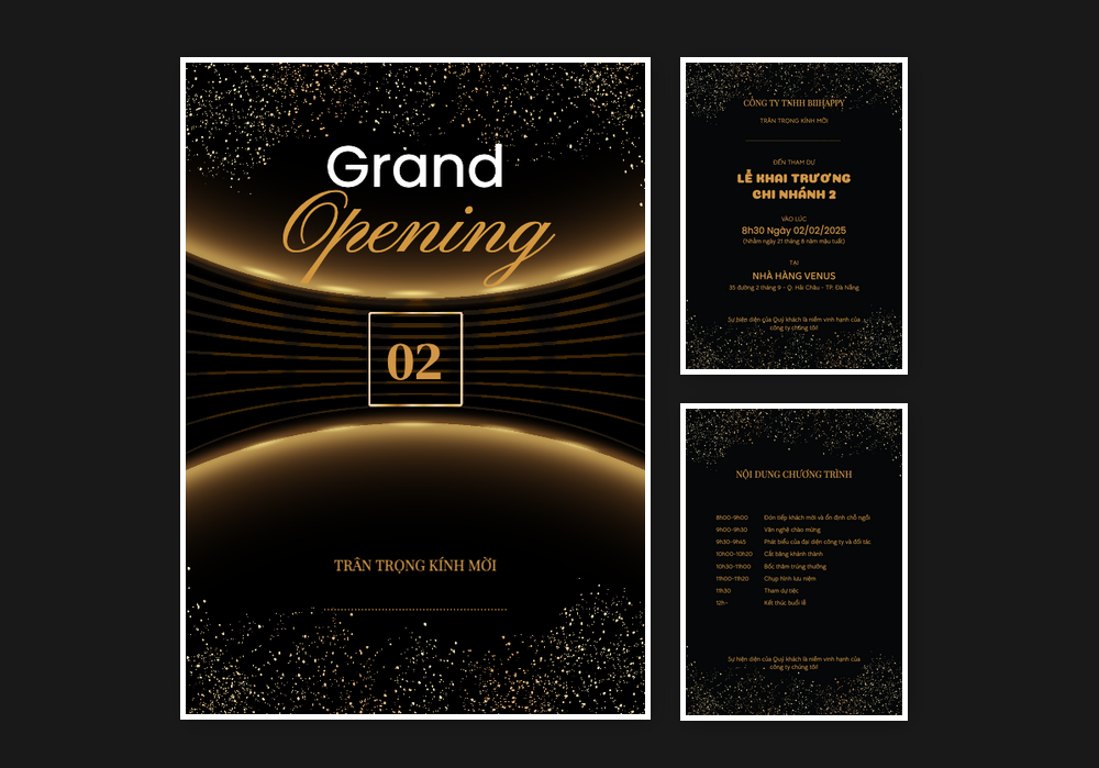 Thiệp khai trương online | Mẫu thiệp khai trương Sang Trọng, Hiện Đại 586 | Thiệp mời online