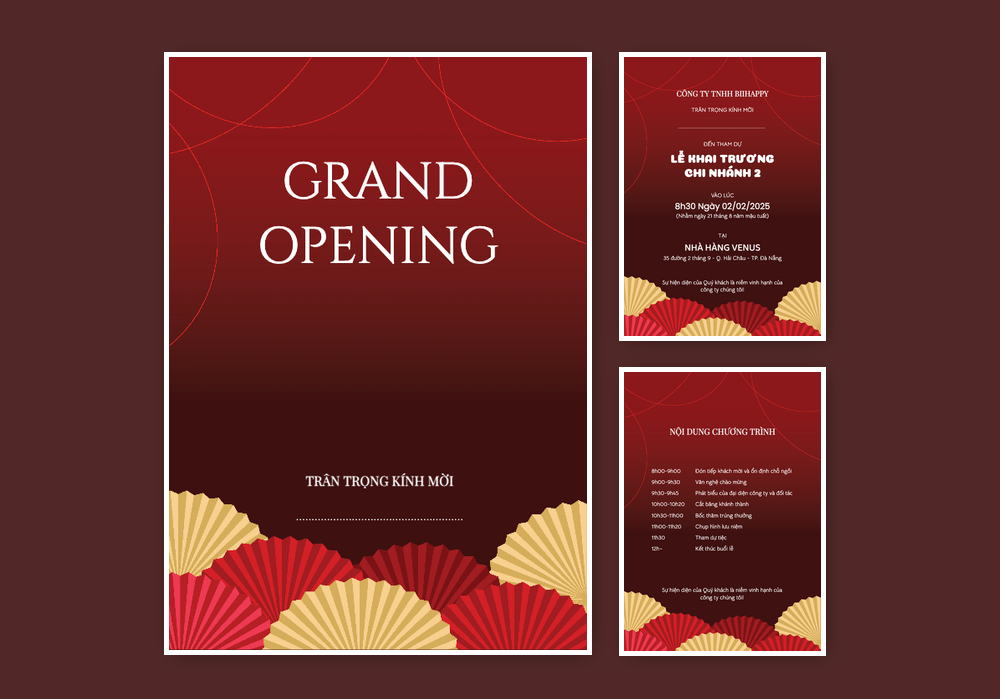Thiệp khai trương online | Mẫu thiệp khai trương Sang Trọng, Hiện Đại 591 | Thiệp mời online