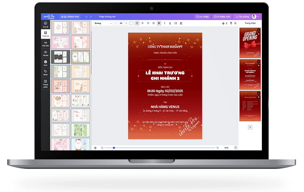 In thiệp online chất lượng | Thiệp mời online | invitePro