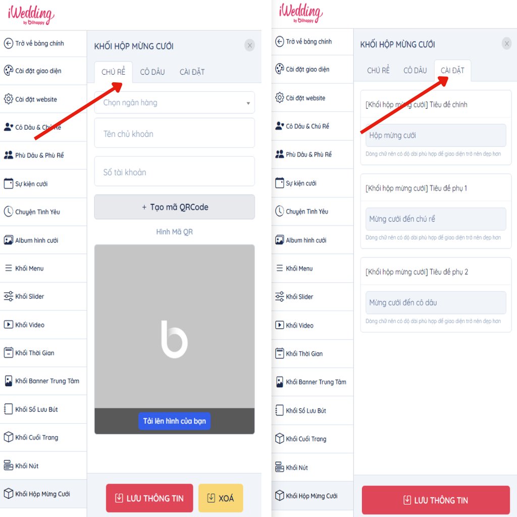 cập nhật Khối Hộp Mừng Cưới | Thiệp cưới online iWedding!