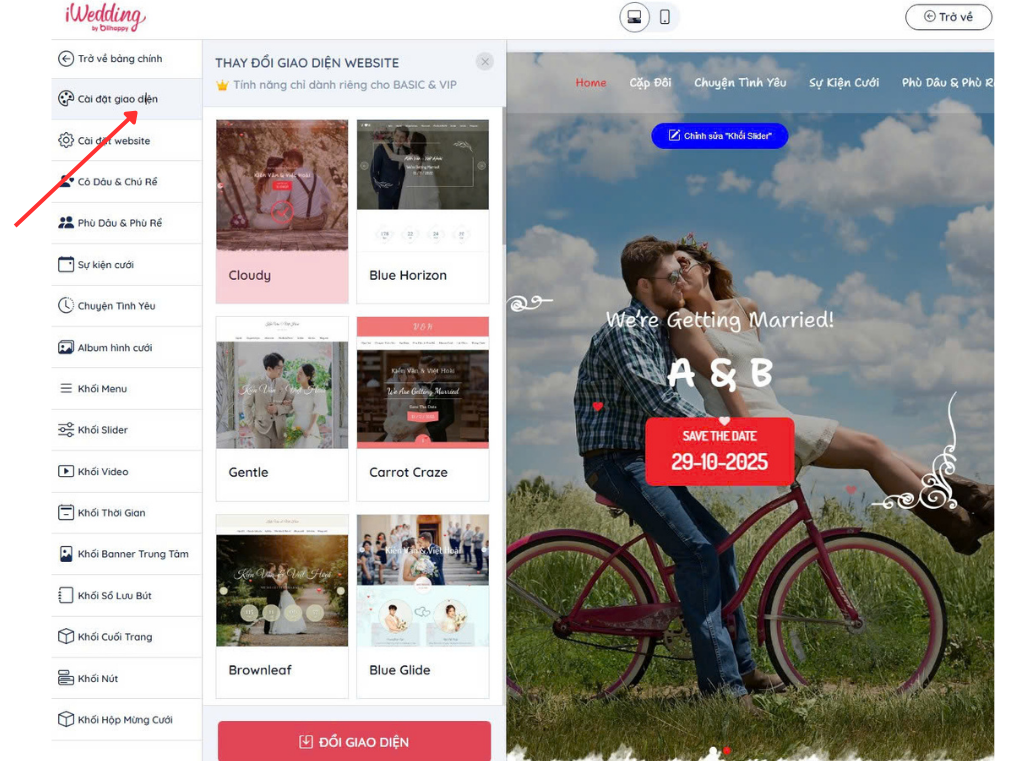 hướng dẫn chỉnh sửa website đám cưới | Thiệp cưới online iWedding!